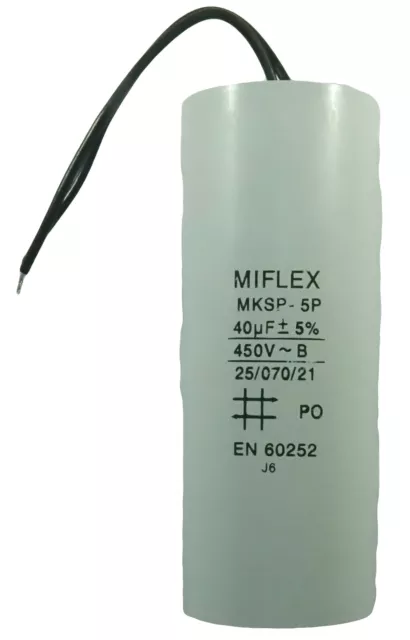 Condensateur moteur de démarrage/permanent 40µF 40uF 450V à fils travail MKSP-5P