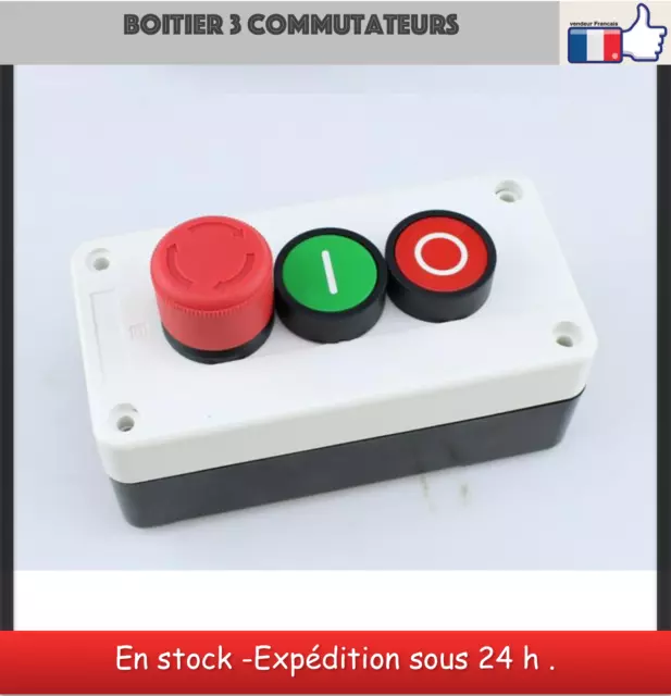 Interrupteur à bouton-poussoir momentané - Tête champignon - N.F. - Rouge