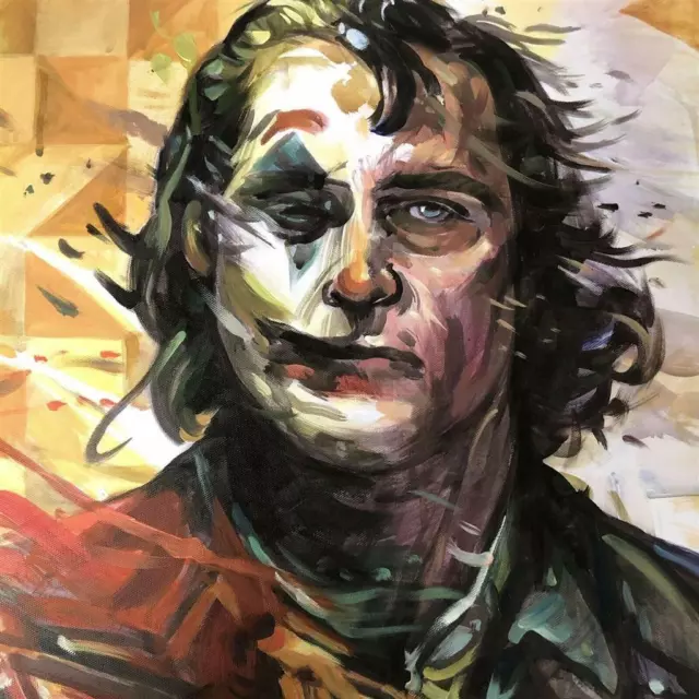 portrait joker tableau peinture huile sur toile / joker oil painting on canvas