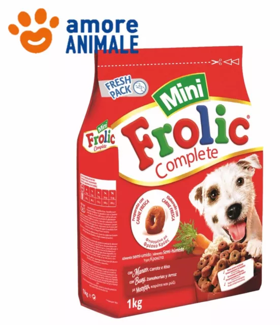 Frolic Mini 1 Kg - Manzo Carote e Riso - Crocchette snack cani taglia piccola