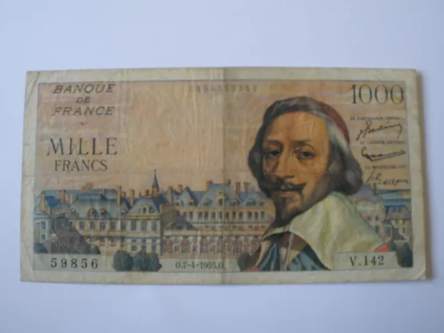 Billet  France 1000 F Richelieu  Fay 42/12