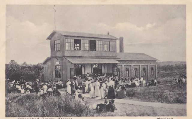 AK PREROW Darss Warmbad viele Personen DAMEN um 1900 Zingst Barth