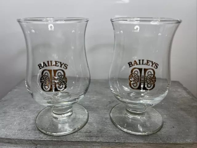 Baileys Irish Cream Shot Glass set of 2 Glasses Vintage Collector