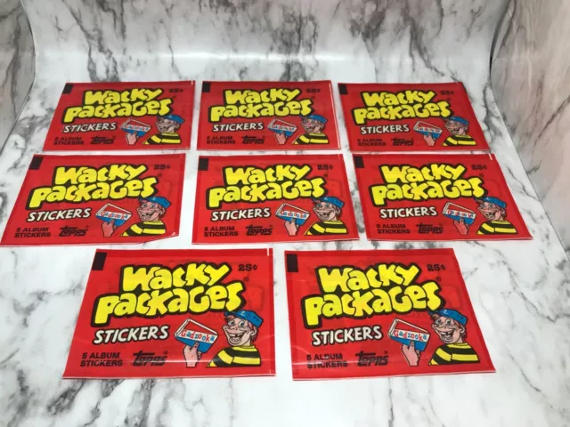 Vintage 8 EMPTY - 1986 Wacky Packages Sleeves