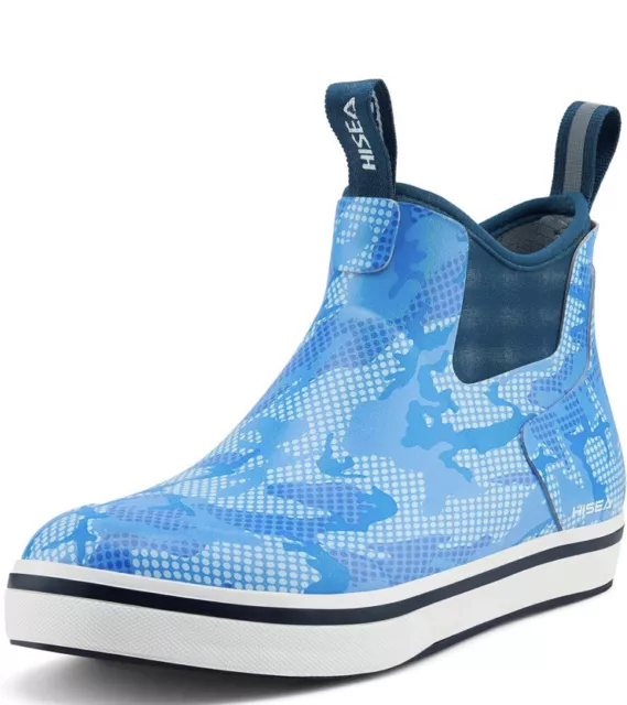 Hisea Men’s Deck Boots Chelsea Waterproof Rubber Rain & Snow Working Ankle Boots