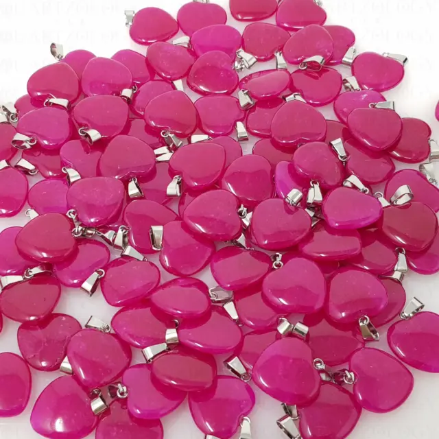 Rose Pink Jade Necklace Love Heart Pendant Wholesale Bulk Whole-sale Pendants
