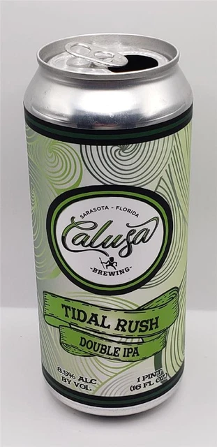 Craft Beer Can Calusa Brewing Company Tidal Rush Double NEIPA India Pale Ale