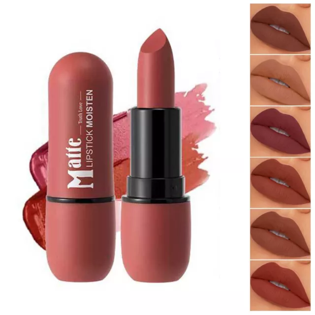 6 Colors Of Velvet Smooth Lipstick Long Lasting & Waterproof Non Stick Cup Nude
