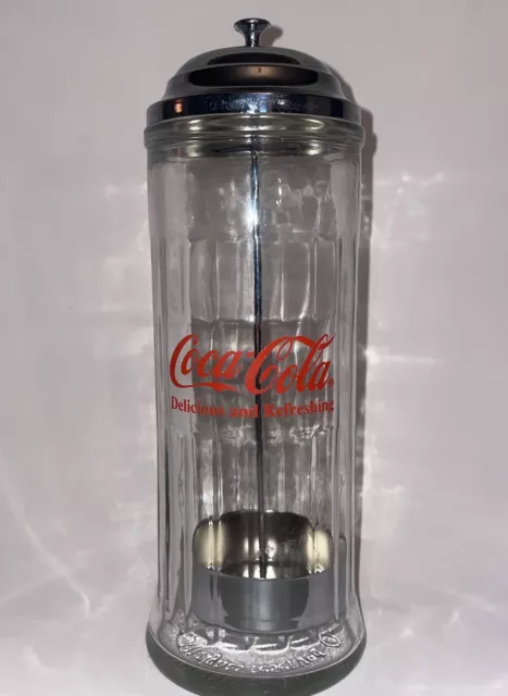 Vintage Coca Cola drinking straw glass container Clean 1992