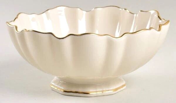 Lenox Symphony Bowl Dish Bon Bon Gold Trim Scalloped Footed Nut Candy 6" Vtg USA