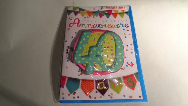 Badge Anniversaire Homme Cadre Avec Coeurs Roses Et étoiles Et Capteur