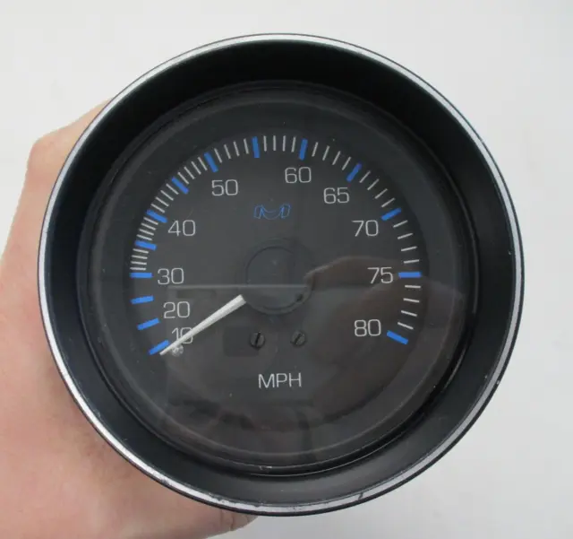 Medallion Speedometer Gauge 10 - 80 Mph Black Face Hs-572-20 Marine Boat