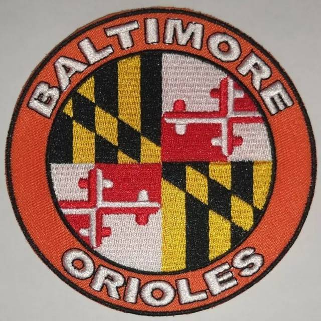 Baltimore Orioles~Maryland Flag~Embroidered PATCH~4" Round~Iron Sew On~MLB
