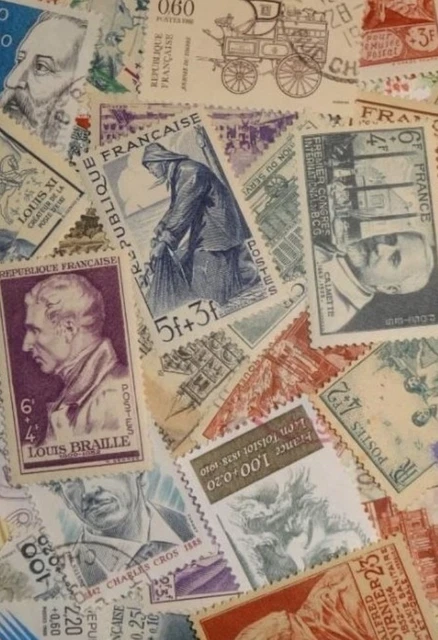 LOT NO 6 De 10 Timbres Grand Format France Obliteres Tous Differents