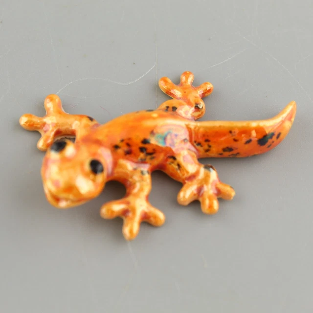 Vintage Miniature Orange Salamander Figurine Hagen Renaker 2" long