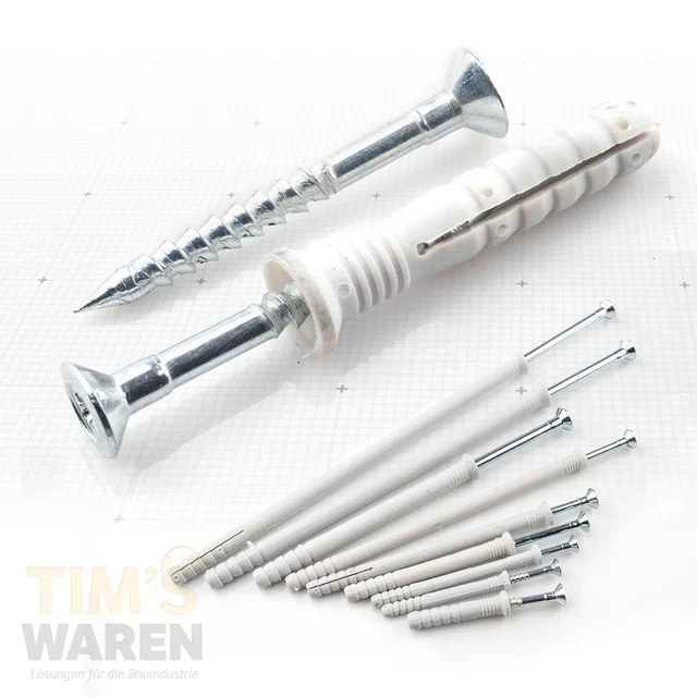 Nageldübel Set Mit Senkkopfschrauben - Schnellmontage Dübel ∅6mm X 40mm