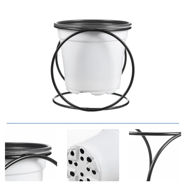 Metal Wrought Iron Flower Stand Plastic Mini Succulent Pots Round
