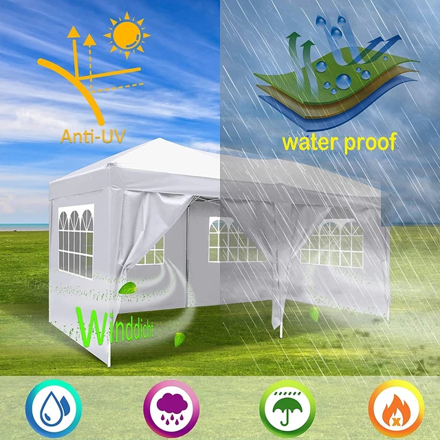 3x3/6m Pavillon Faltpavillon Gartenzelt UV-Schutz 50+ Pop-Up Zelt Partyzelt Neu 10