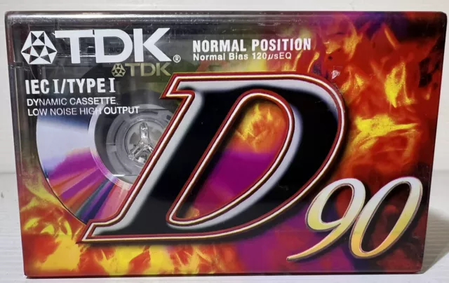 3 TDK D90 Normal Position Type I Blank Audio Cassette Tapes D-90 New Sealed