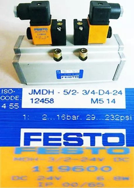 Elettrovalvola Festo JMDH-5/2-3/4-D4-24 - inutilizzata/IMBALLO ORIGINALE-