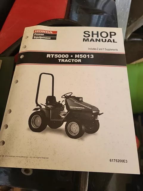 Honda RT5000 Tractor Shop Service Repair Manual Original