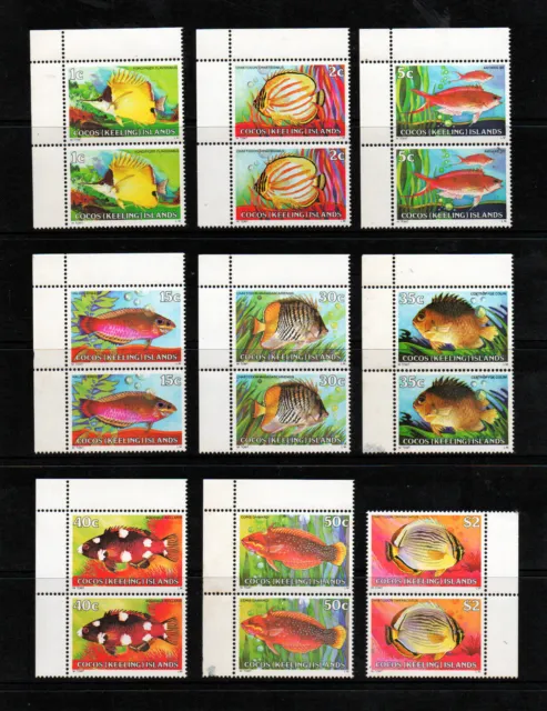 Mnh Set " Fish Definitive " Îles Cocos (Keeling) 1979 - 1980