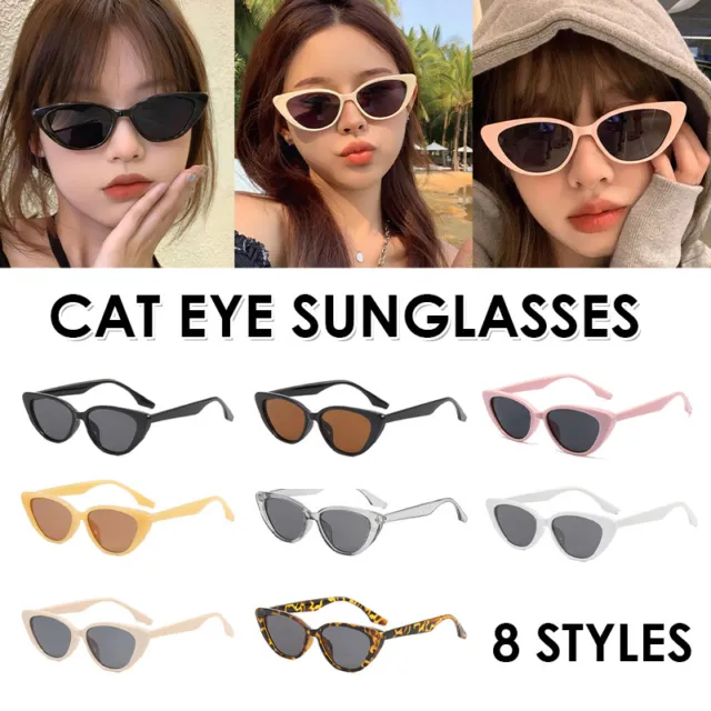 Unisex Womens Mens Retro Rapper Vintage Cat Eye Round Glasses Fashion Sunglasses