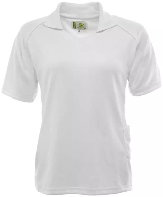 Ladies Green Play Professional Sports Polo Shirt White Bowls Golf Cricket Blouse