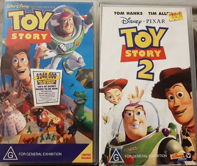 VHS X 2 Toy Story + Toy Story 2 DISNEY Rated G Vintage EUR 14,58