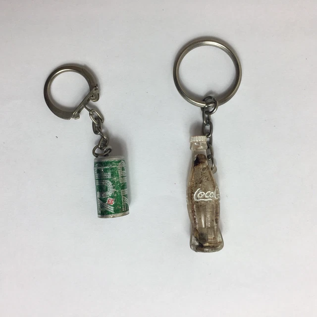 VINTAGE RARE COCA Cola Miniature Bottle & 7UP Can Key Ring £9.49 ...