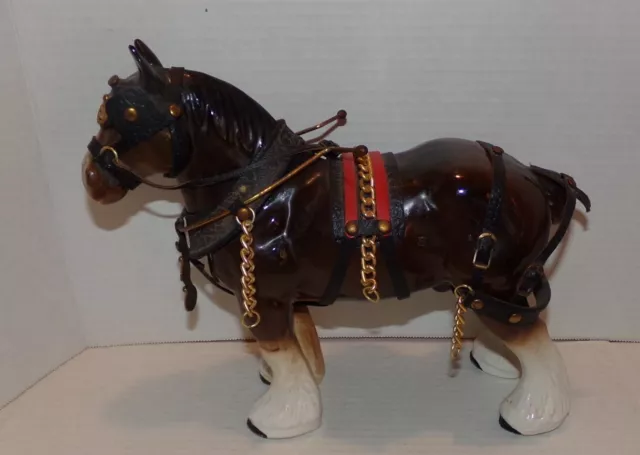 Vintage Price Products Clydesdale Horse Figurine With Harness
