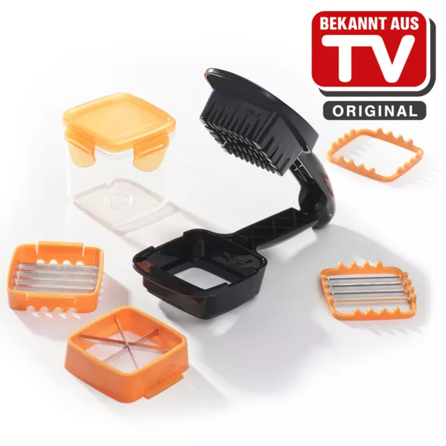 GENIUS Nicer Dicer Quick Set 7 pezzi taglierina multifunzione compatta arancione