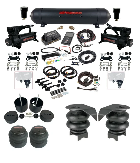 COMPLETE AIR RIDE Suspension Kit 27695 3/8 3H Air Lift Blk 580 For 88