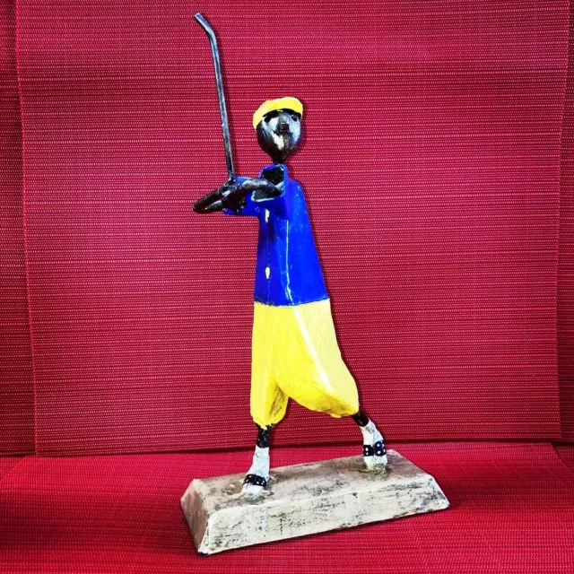 Vintage Manuel Felguerez Mexican Folk Art metal golfer modernist signed