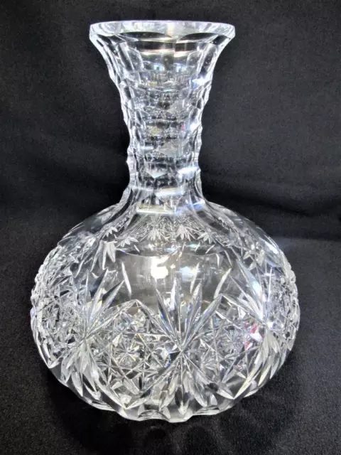 Hawke's Signed American Brilliant Cut Glass Caraffe / Wine Decanter Heavy Hawke's Signed American Brilliant Cut Glass Caraffe / Wine Decanter Heavy