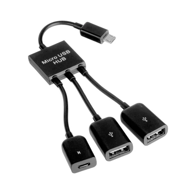 Nanocable CABLE USB 2.0 OTG, TIPO MICRO B/M-A/H, NEGRO, 15 CM