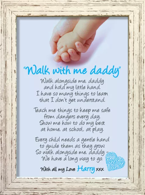 Walk With Me Daddy Fathers Day Poem Personalised Gifts Blue Boy #1
