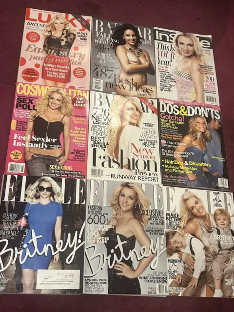 Britney Spears Huge Magazine Lot Cosmo Elle Glamour Harpers Bazaar InStyle Lucky