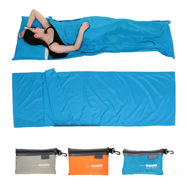 TOMSHOO Single Sleeping Bag Liner Travel Sheet Sleep Sack Camping Hostel a Z0C3