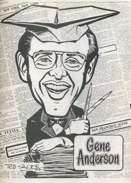 Gene Anderson caricature 1988 book The Magic Castle Walls of Fame by Ted Salter