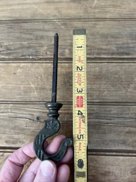 Antique Plant  Ceiling Hanging Hook Cast Iron Bird Cage Hanger NOS 2