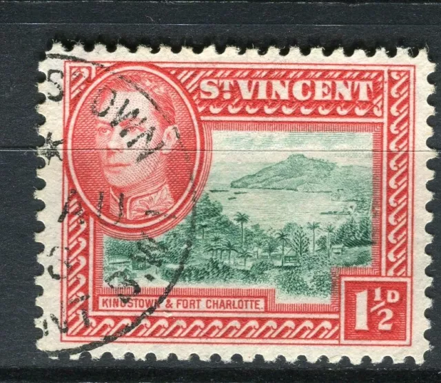 ST.VINCENT; 1938 early GVI pictorial issue fine used 1d. value