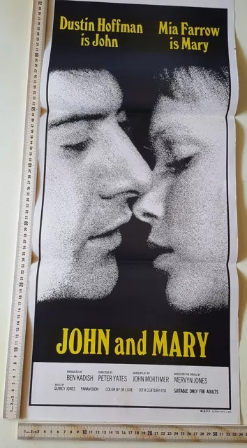 1969 John And Mary Film Poster *Original*.Hoffman,Mia Farrow ~Australian Print~