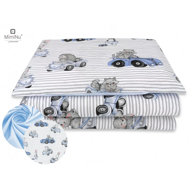 MIMINU Old Straße Blau 2 Stück Kinderbett Bettwäsche Set Blau, 135x100cm
