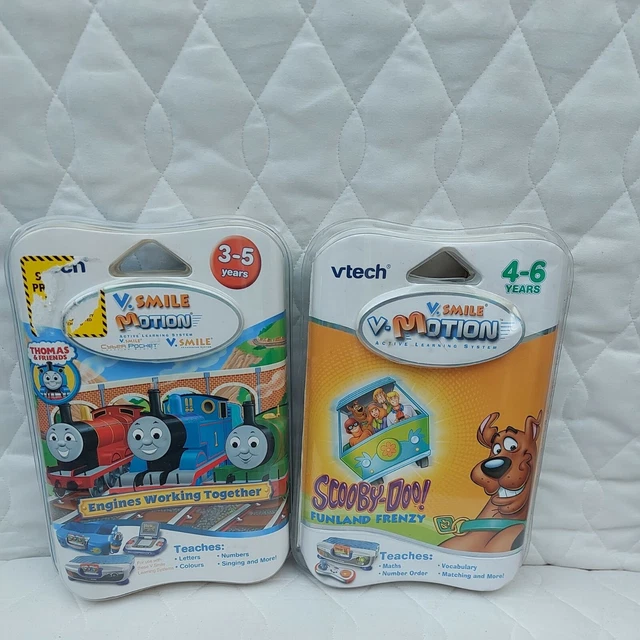 VTECH VSMILE MOTION Cartridges X 2 Thomas Scooby Doo 3 - 6 years New £ ...