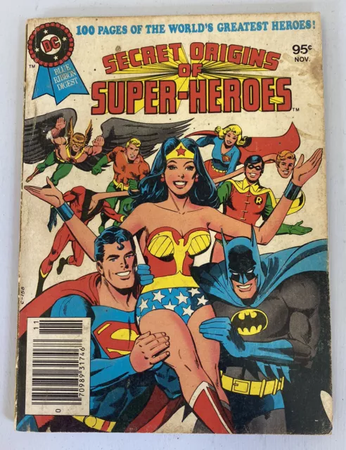 Best Of DC Blue Ribbon Digest Secret Origins Super-Heroes Pocket Comic Book 1979