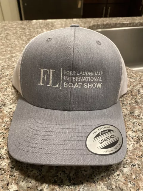 Fort Lauderdale International Boat Show Hat One Size Adjustable Snapback Gray 23