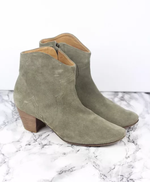 Isabel Marant Beige Suede Leather Dicker Ankle Boots, Size EU 39 / UK 6