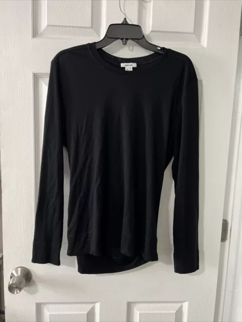 Helmut Lang Top Women’s L Black Long Sleeve Open Back Pullover Tencel Silk