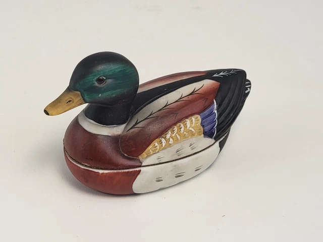 Vintage JASCO Mallard duck Porcelain ceramic Candle Holder 5" New Unused